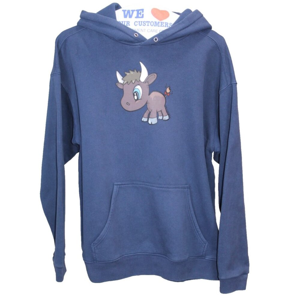 Balenciaga Year of Ox Hoodie Navy Blue Authentic RARE Mens Medium DRY CLEANED